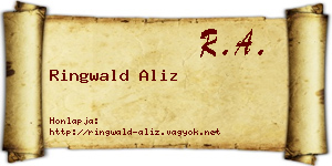 Ringwald Aliz névjegykártya