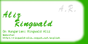 aliz ringwald business card